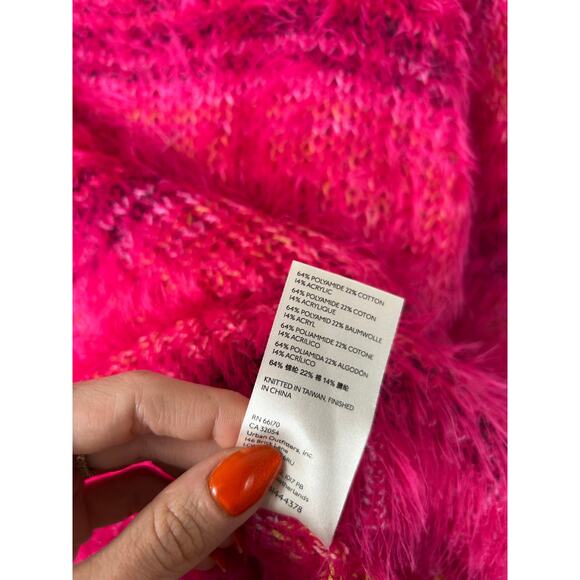 Free People Gelato Pullover Fuzzy Sweater Pink Sz Small - Picture 8 of 9